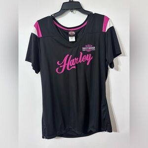 Harley-Davidson Women's Black Top with Pink Accents